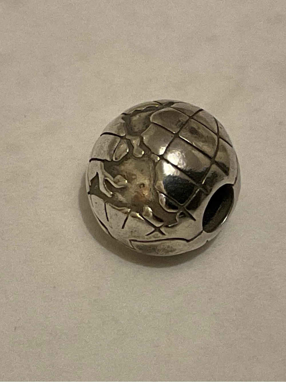 Pandora Sterling World Globe Charm - Silver